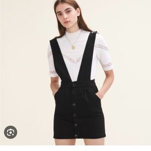 Maje Black Pinafore Dress
